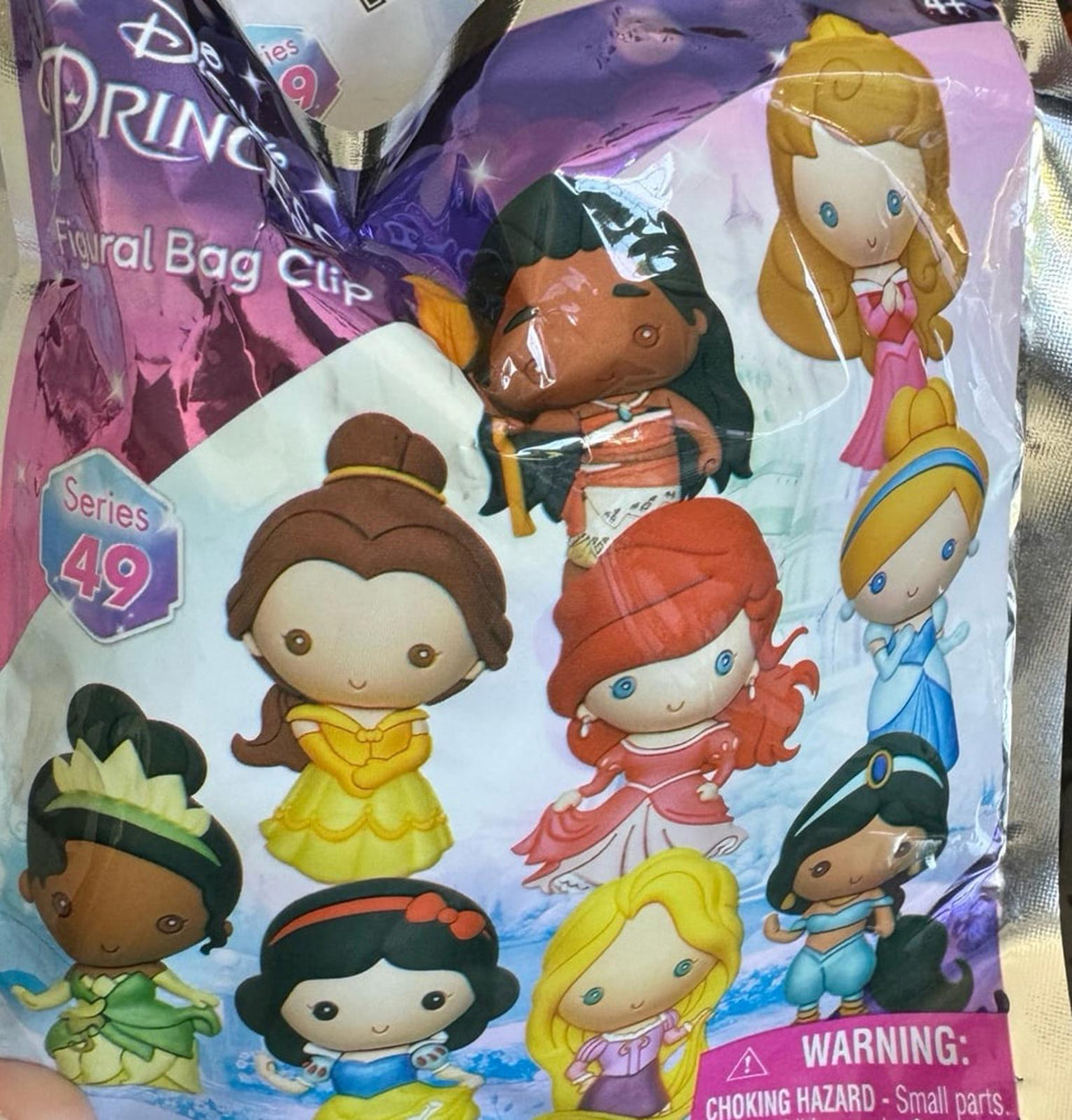 Disney Princess Series 49 Metallic 3D Blind Bag Foam Bag Clip NEW