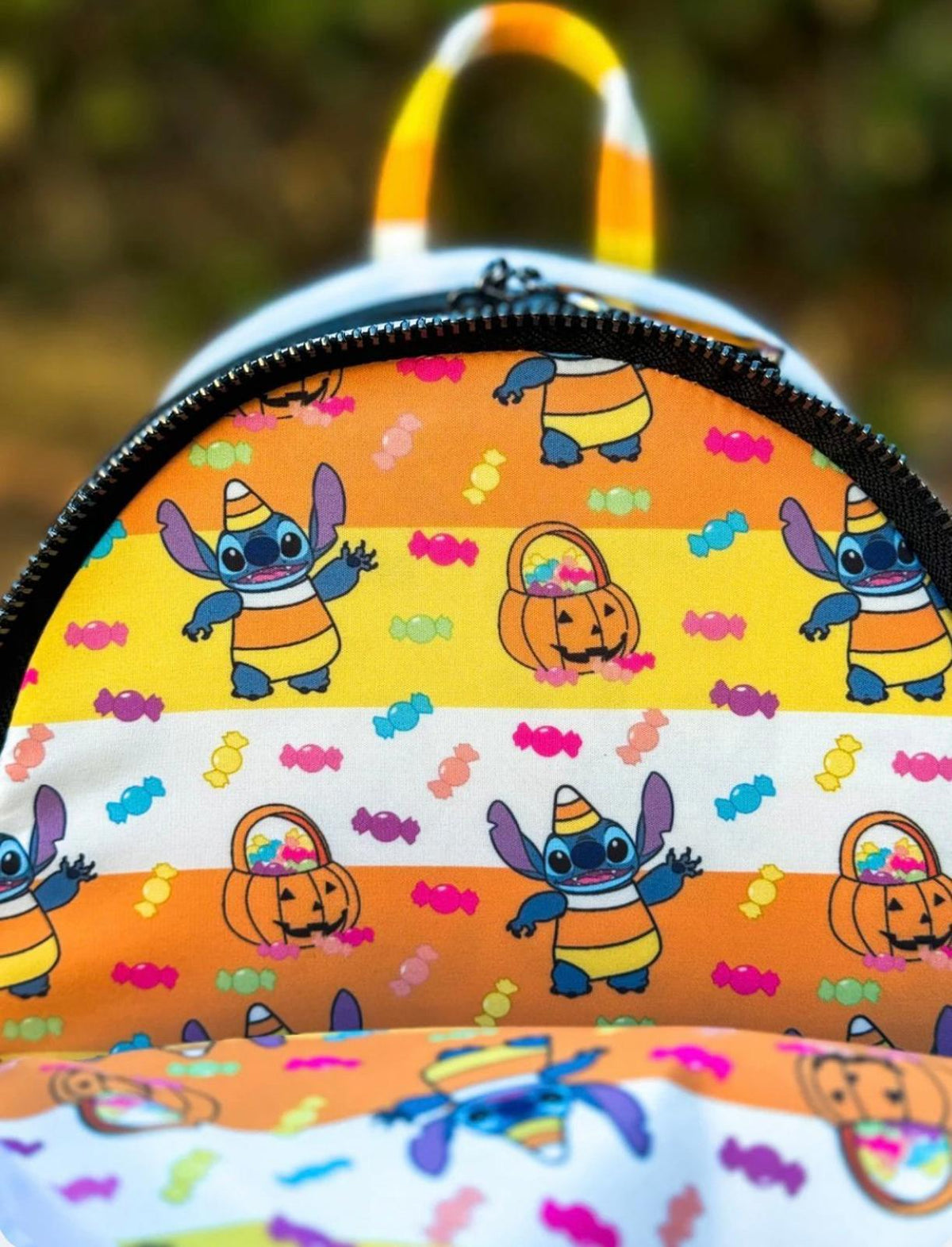 Loungefly Halloween Candy Corn Stitch Mini Backpack