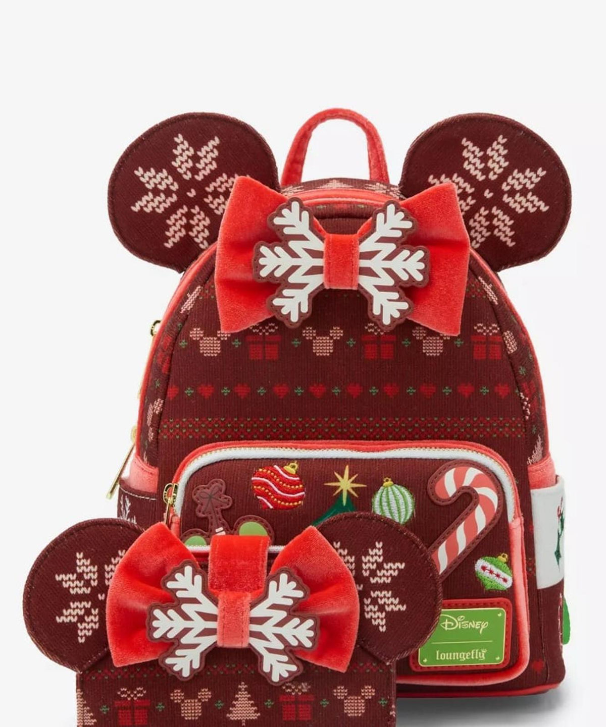 Loungefly Disney Minnie Mouse Sweater Holiday Mini Backpack
