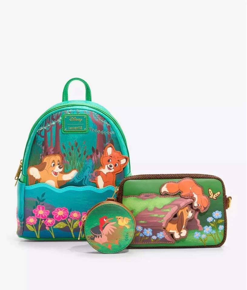 Loungefly Disney The Fox And The Hound Sling Bag With Coin Purse