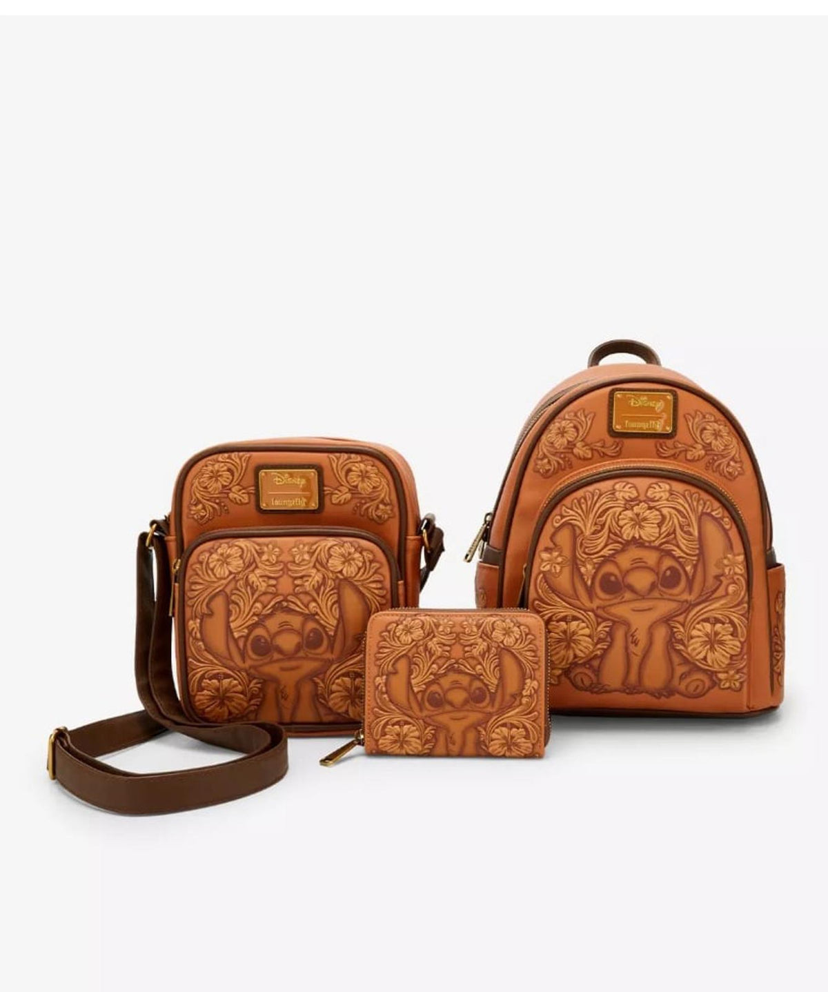 Loungefly Disney Lilo & Stitch Tonal Stitch Carving Small Zip Wallet