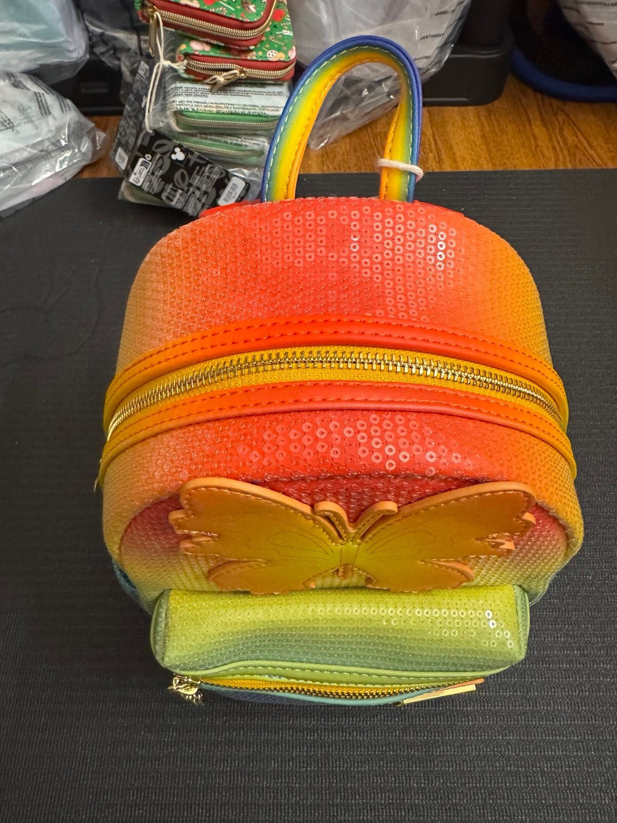 Loungefly Dolly Butterfly Sequin Vibrant Colors Mini Backpack