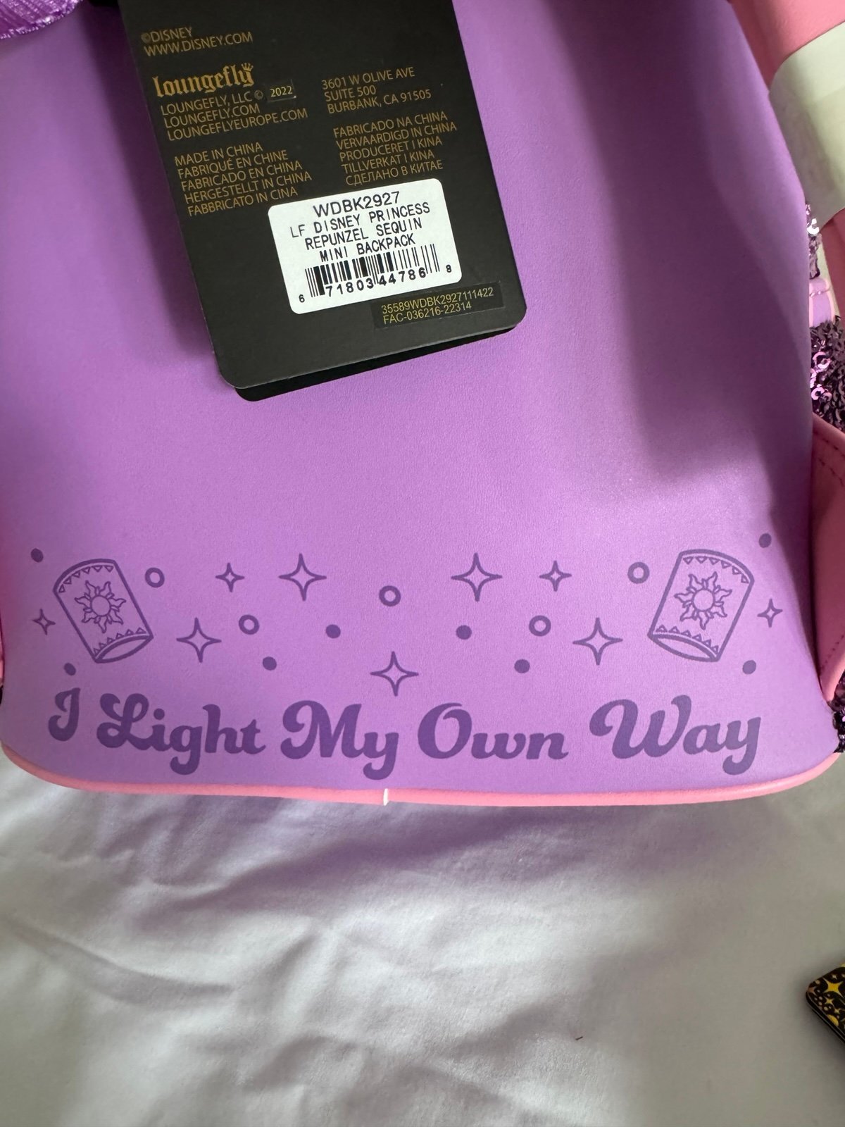 Loungefly Disney Princess Tangled Rapunzel Sequin Backpack & Wallet SET