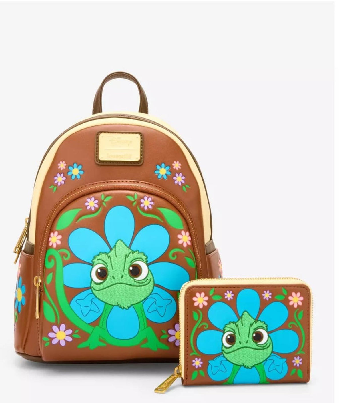 Loungefly Disney Tangled Pascal Flower Mini Backpack NWT