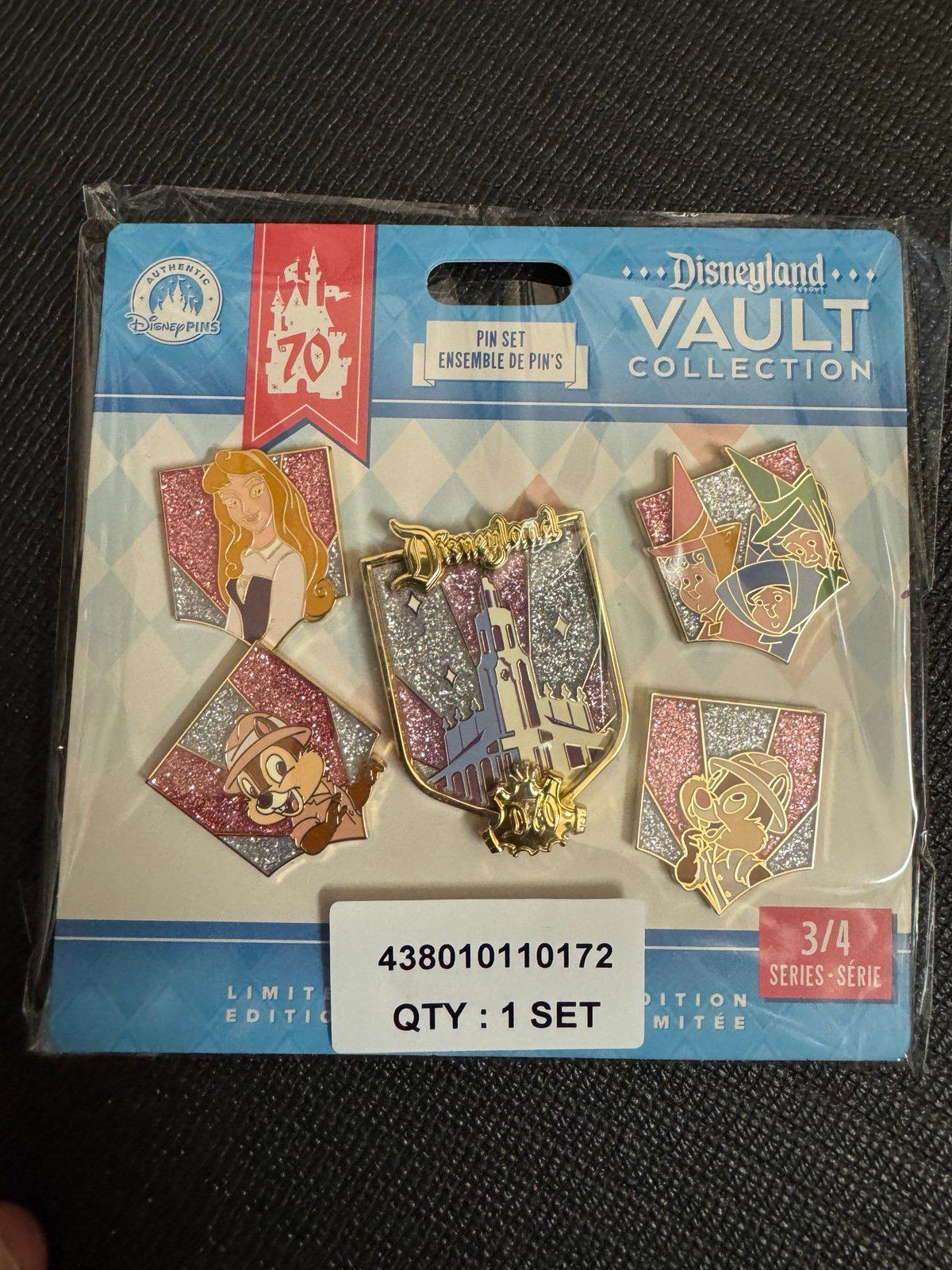 Disneyland 70th Anniversary Vault Collection Pin Set 3 LE