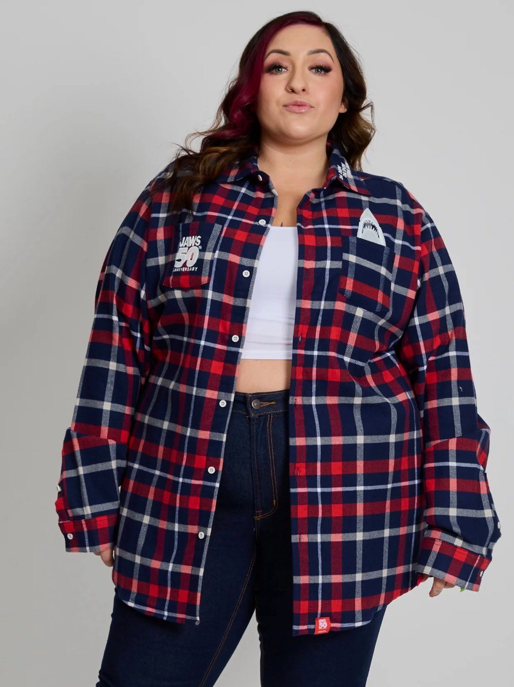 CAKEWORTHY JAWS ANNIVERSARY FLANNEL (UNISEX FIT)
