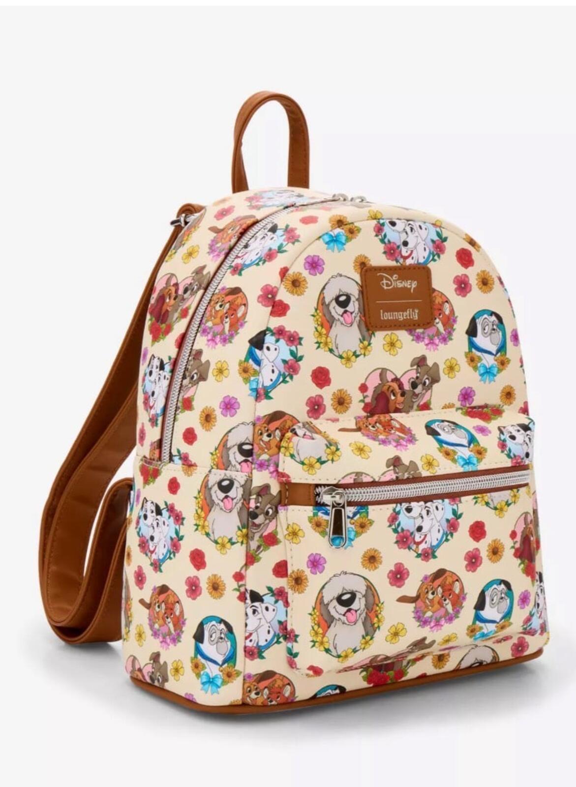 Loungefly Disney Dogs Flower Hearts Mini Backpack