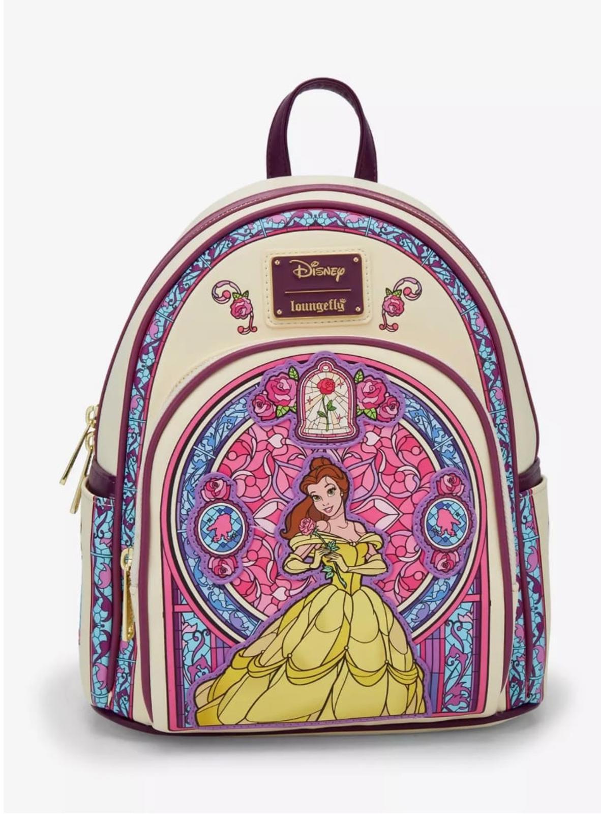 Loungefly Disney Beauty and the Beast Belle Stained Glass Portrait Mini Backpack