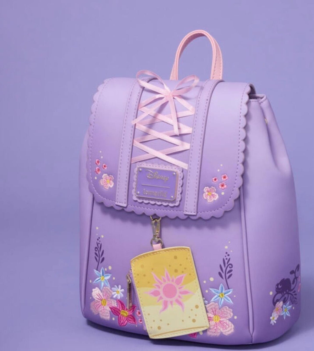 Loungefly Tangled Rapunzel Exclusive Floral Flap Mini Backpack with Coin Bag