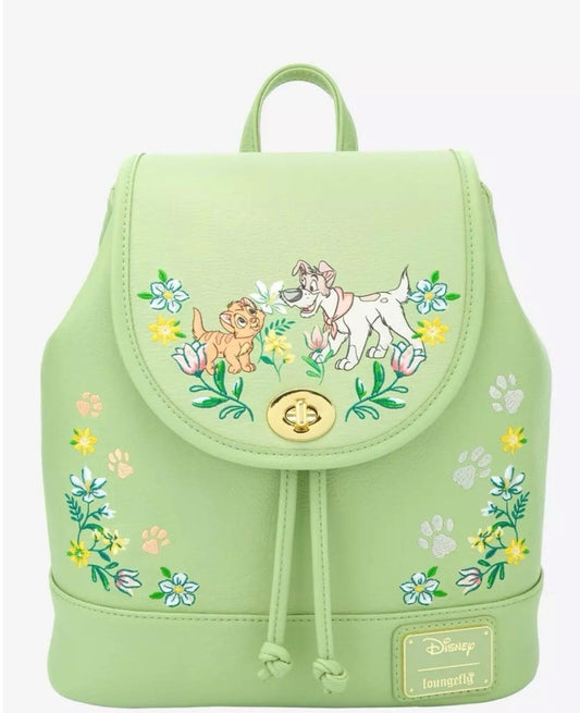Loungefly Disney Oliver & Company Floral Drawstring Mini Backpack