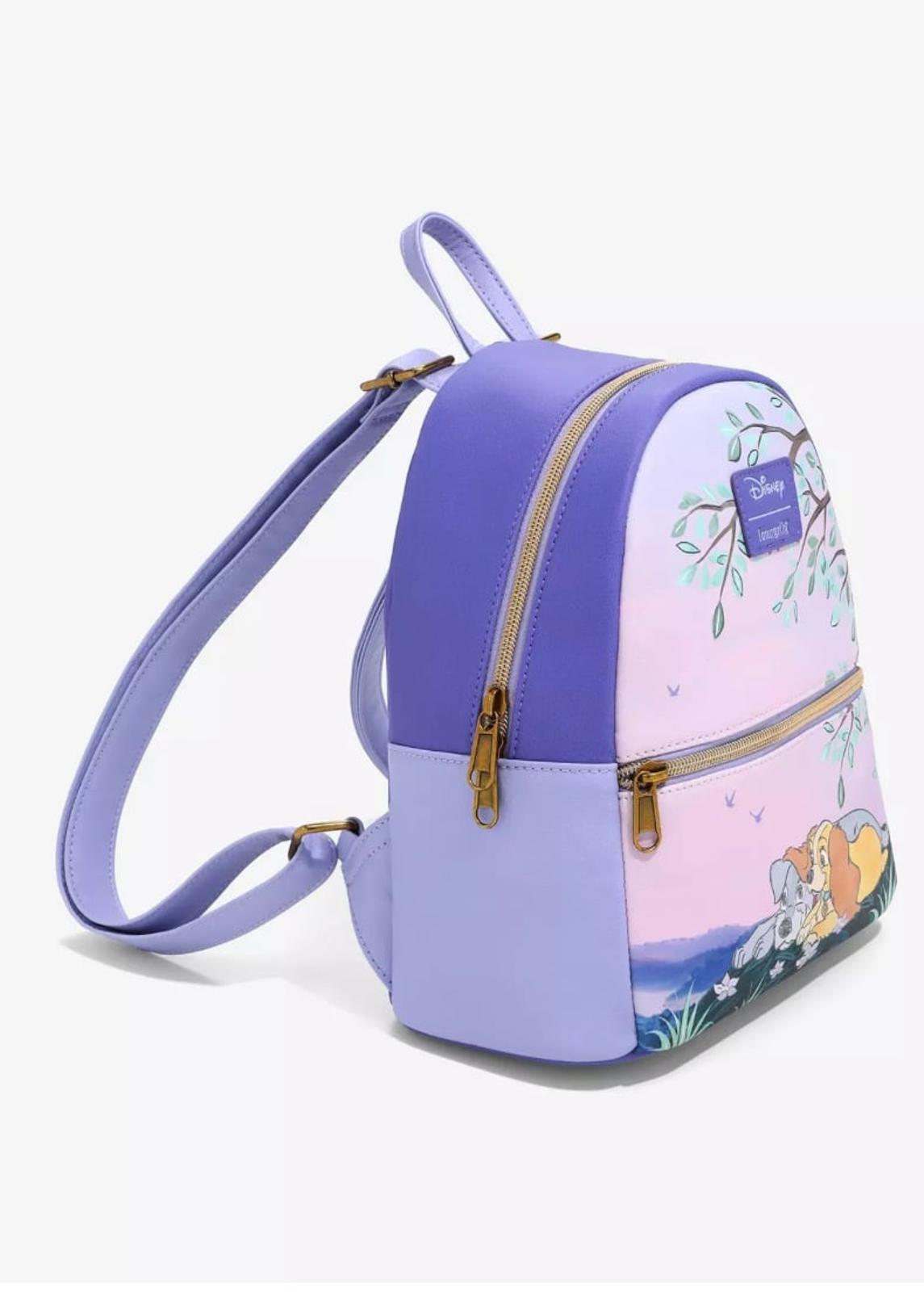 Loungefly Lady and the Tramp Purple Sunset Mini Backpack