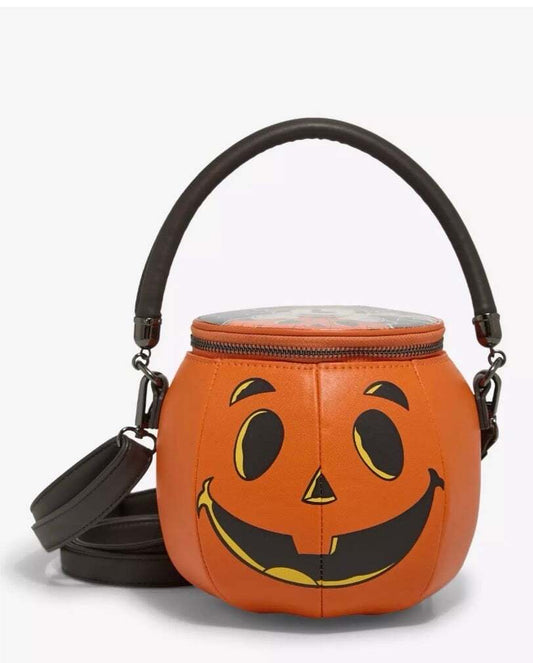 Loungefly Disney Mickey & Minnie Lenticular Figural Pumpkin Crossbody Bag
