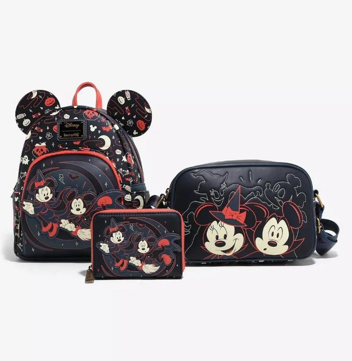 Loungefly Disney Mickey & Minnie Halloween Ears Glow-in-the-Dark Mini Backpack