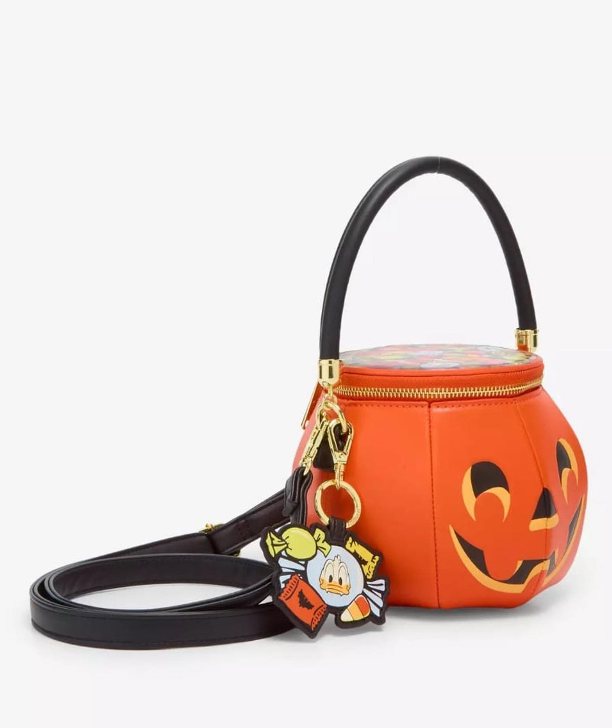 Loungefly Disney Donald Duck Devil Jack-o-Lantern Crossbody Bag