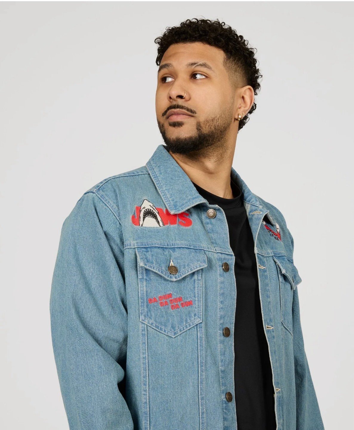 Cakeworthy JAWS DENIM JACKET Size Large (UNISEX FIT)