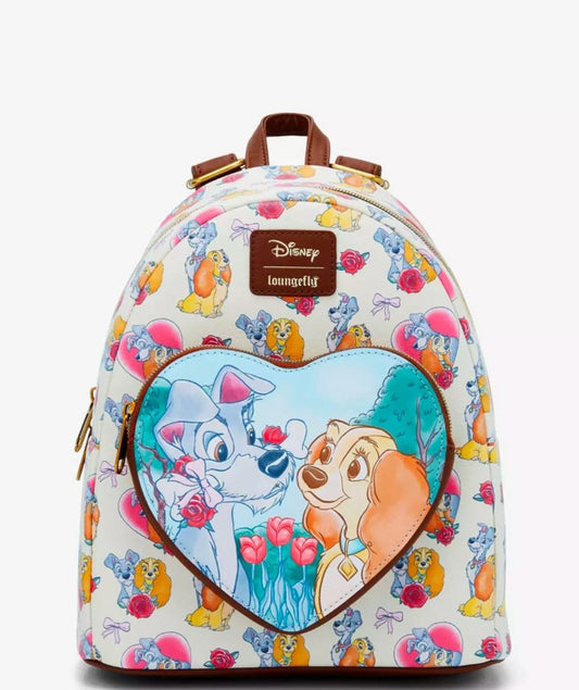 Loungefly Disney Lady And The Tramp Hearts & Roses Mini Backpack