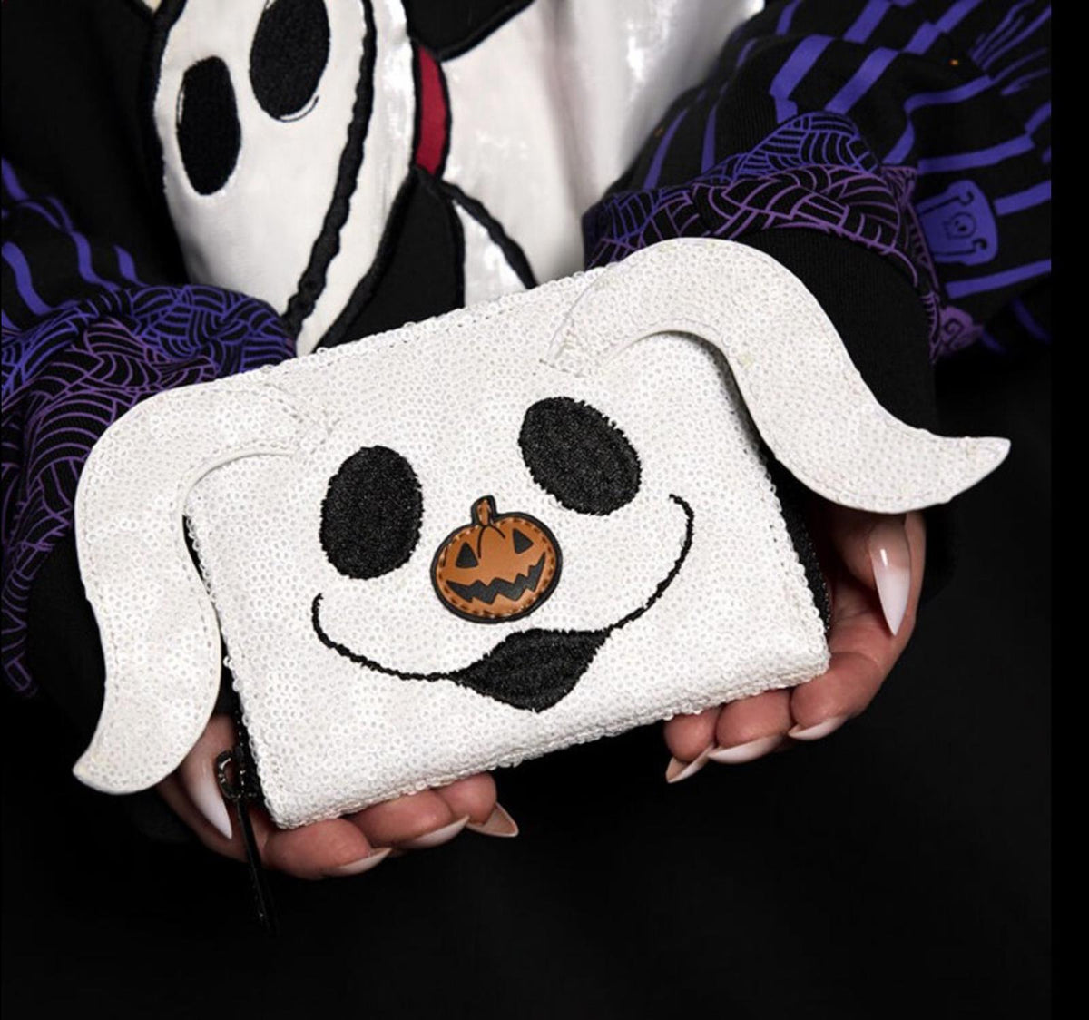 Loungefly The Nightmare Before Christmas Zero Sequin Zip Around Wallet