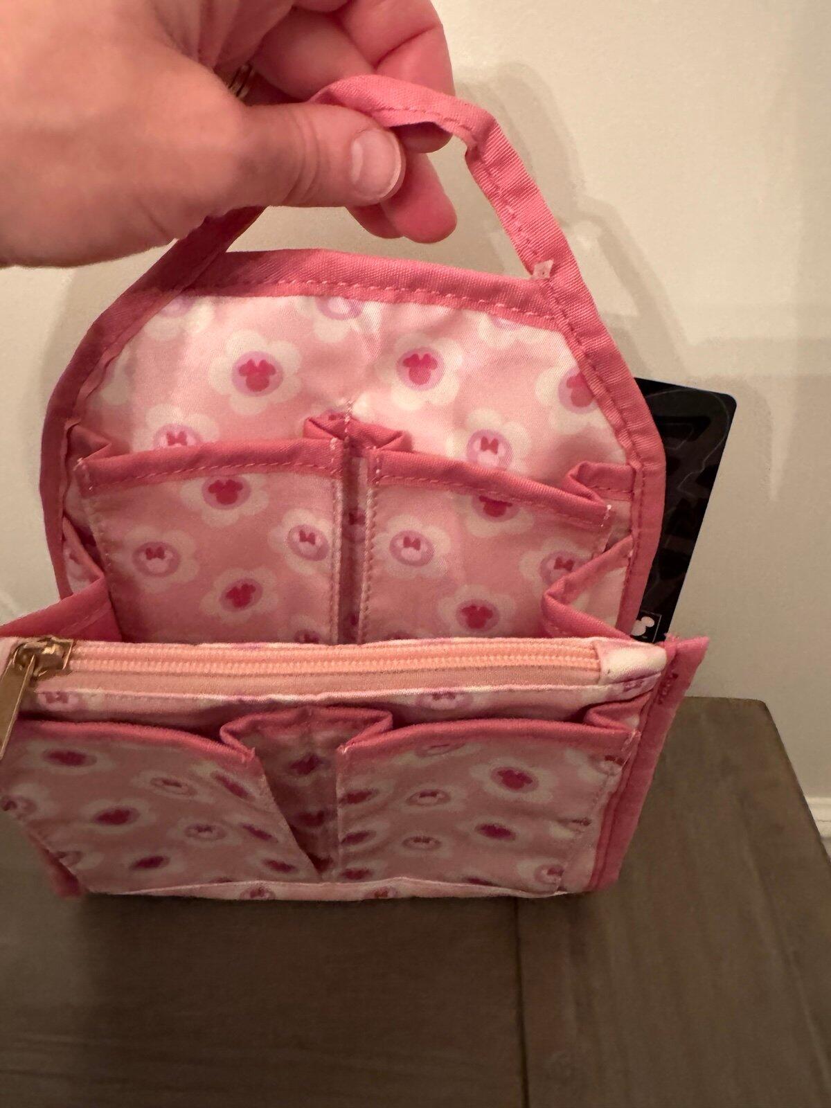 Disney Minnie Mouse Flower Icons Allover Print Mini Backpack Organizer