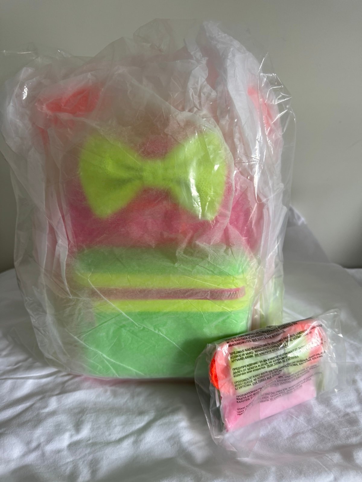 Loungefly Disney Minnie Mouse Color Block Neon Sequin Mini Backpack & Cardholder