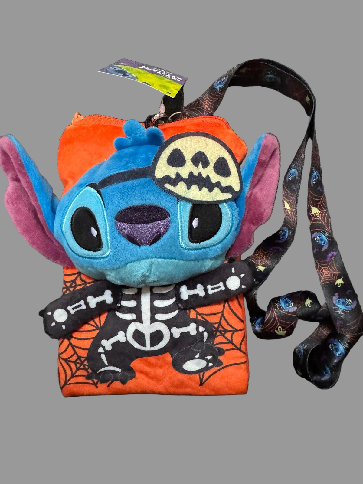 Monogram Stitch Skeleton Plush Lanyard