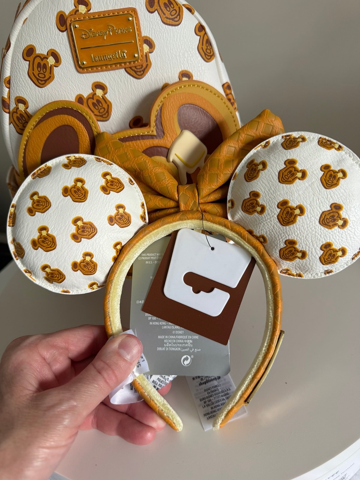 Loungefly Disney Mickey Mouse Waffle Disney Park Exclusive Mini Backpack/EAR NWT