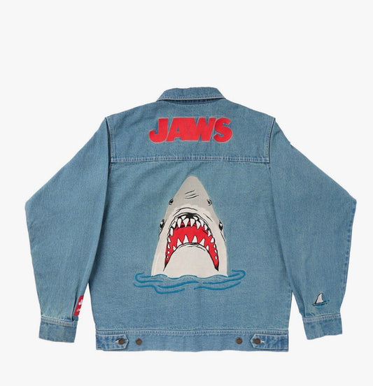 Cakeworthy JAWS DENIM JACKET Size Large (UNISEX FIT)