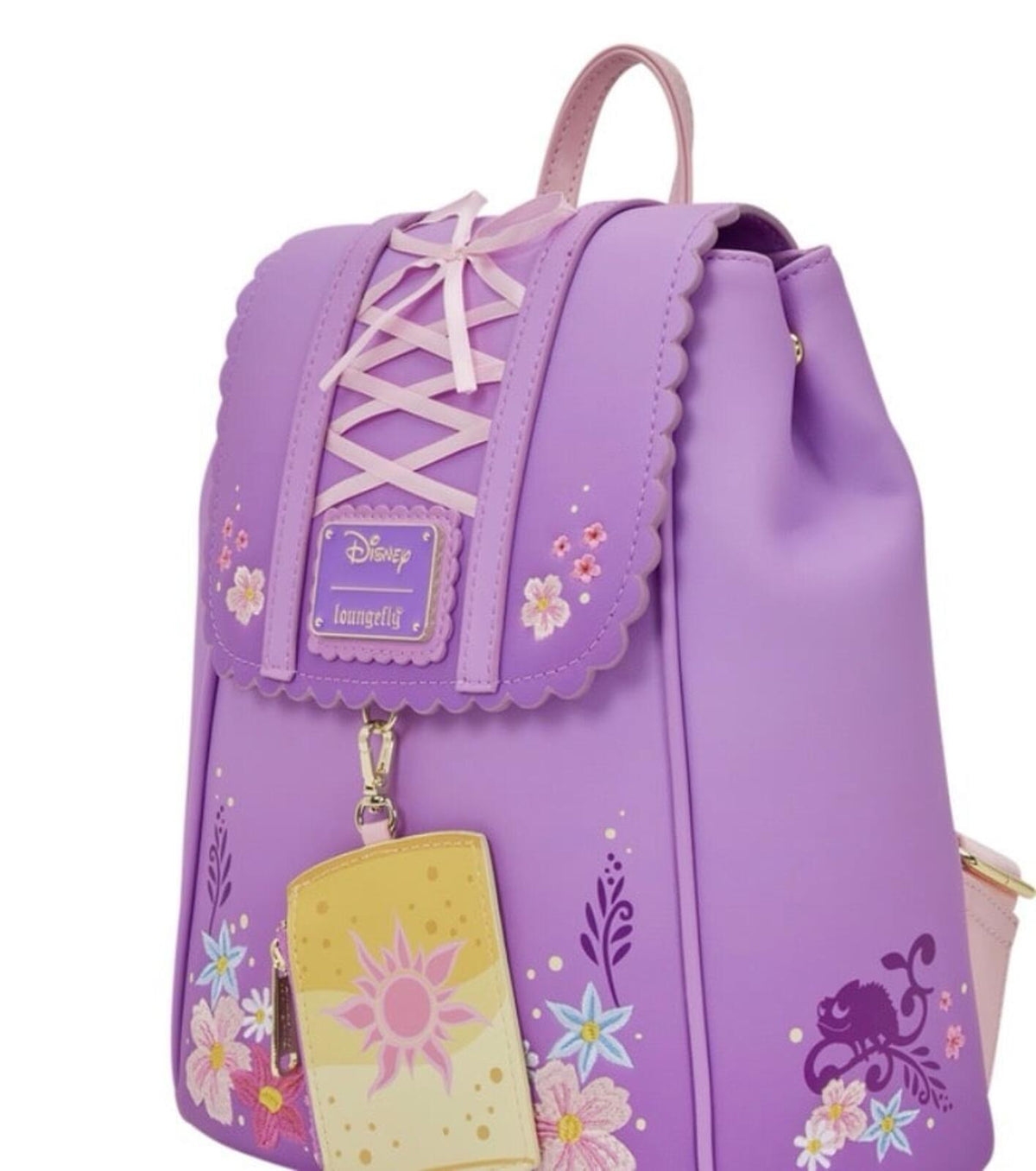 Loungefly Tangled Rapunzel Exclusive Floral Flap Mini Backpack with Coin Bag