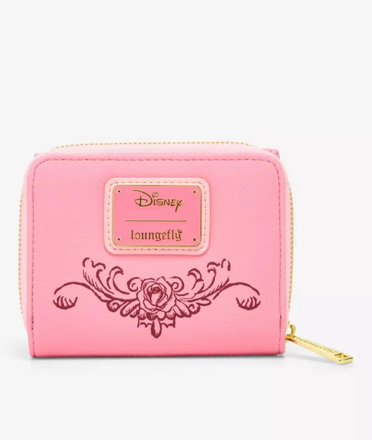 Loungefly Disney Beauty and the Beast Pink Roses Zip Wallet