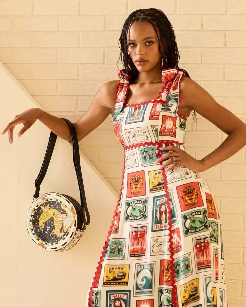 Loungefly Disney The Nightmare Before Christmas Zero Mosaic Crossbody Bag