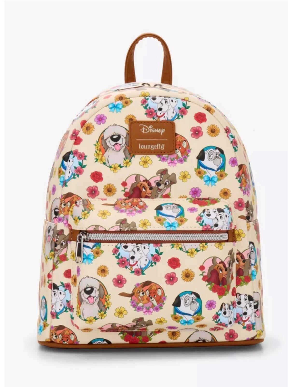 Loungefly Disney Dogs Flower Hearts Mini Backpack