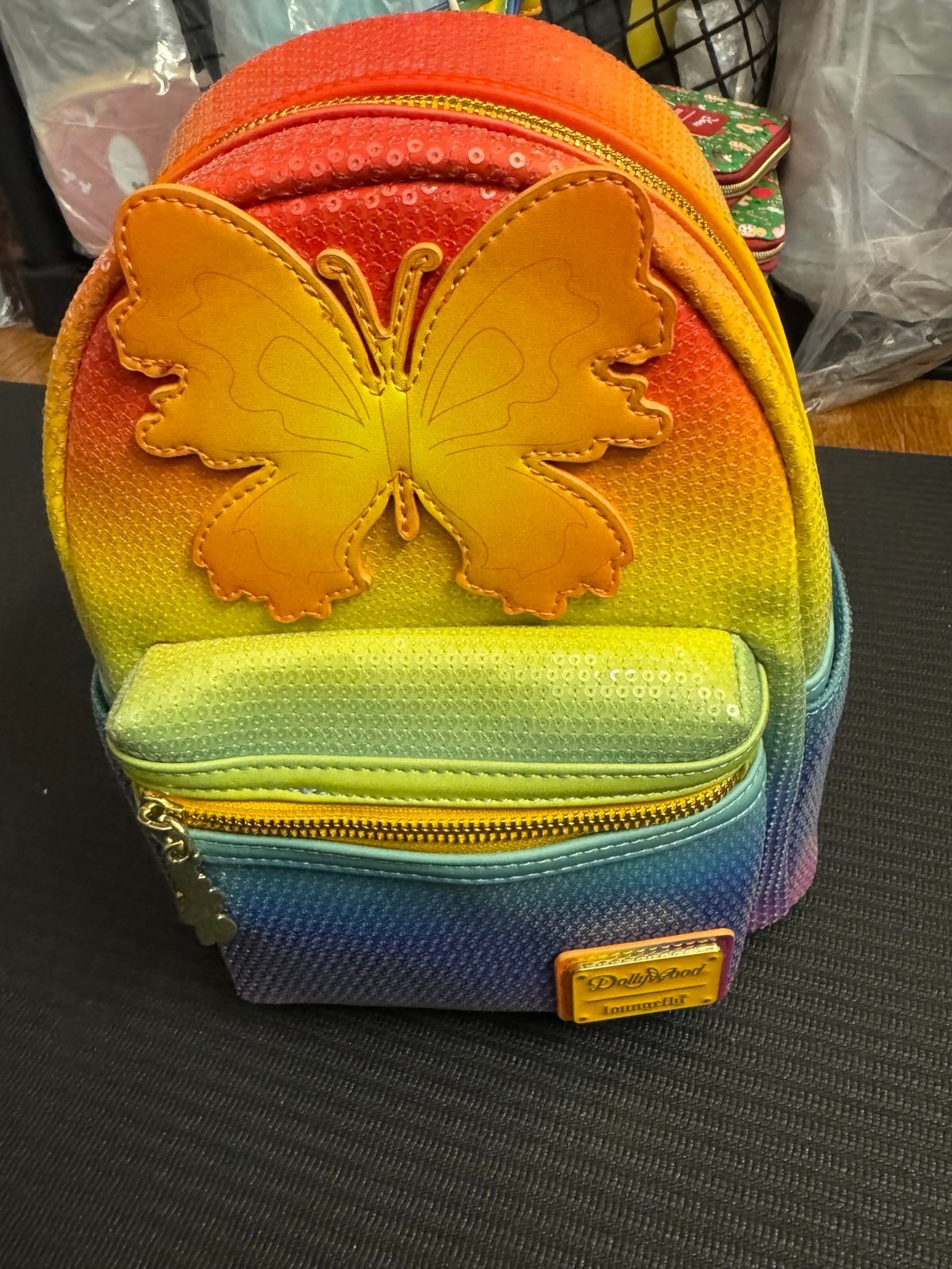 Loungefly Dolly Butterfly Sequin Vibrant Colors Mini Backpack
