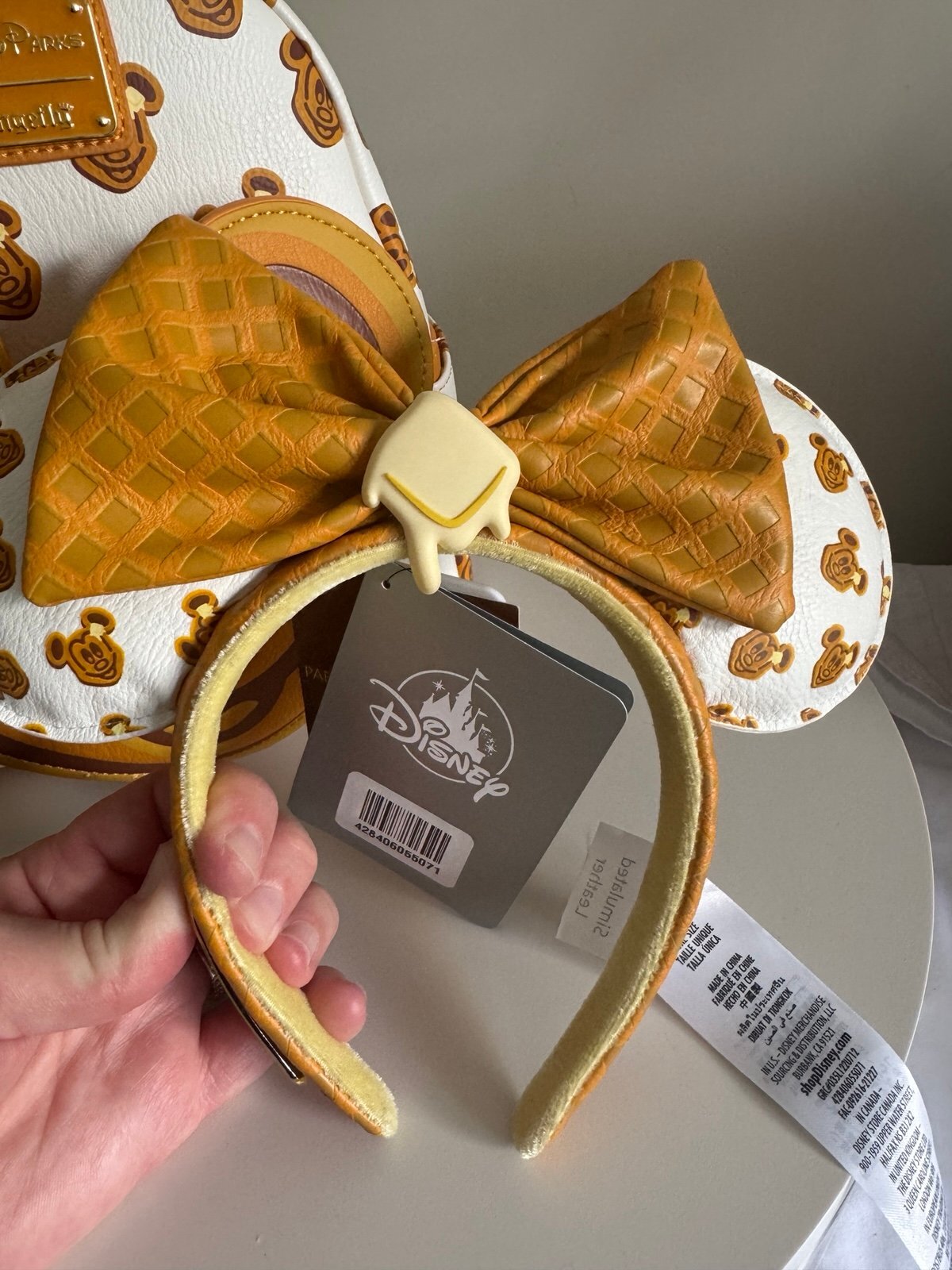 Loungefly Disney Mickey Mouse Waffle Disney Park Exclusive Mini Backpack/EAR NWT
