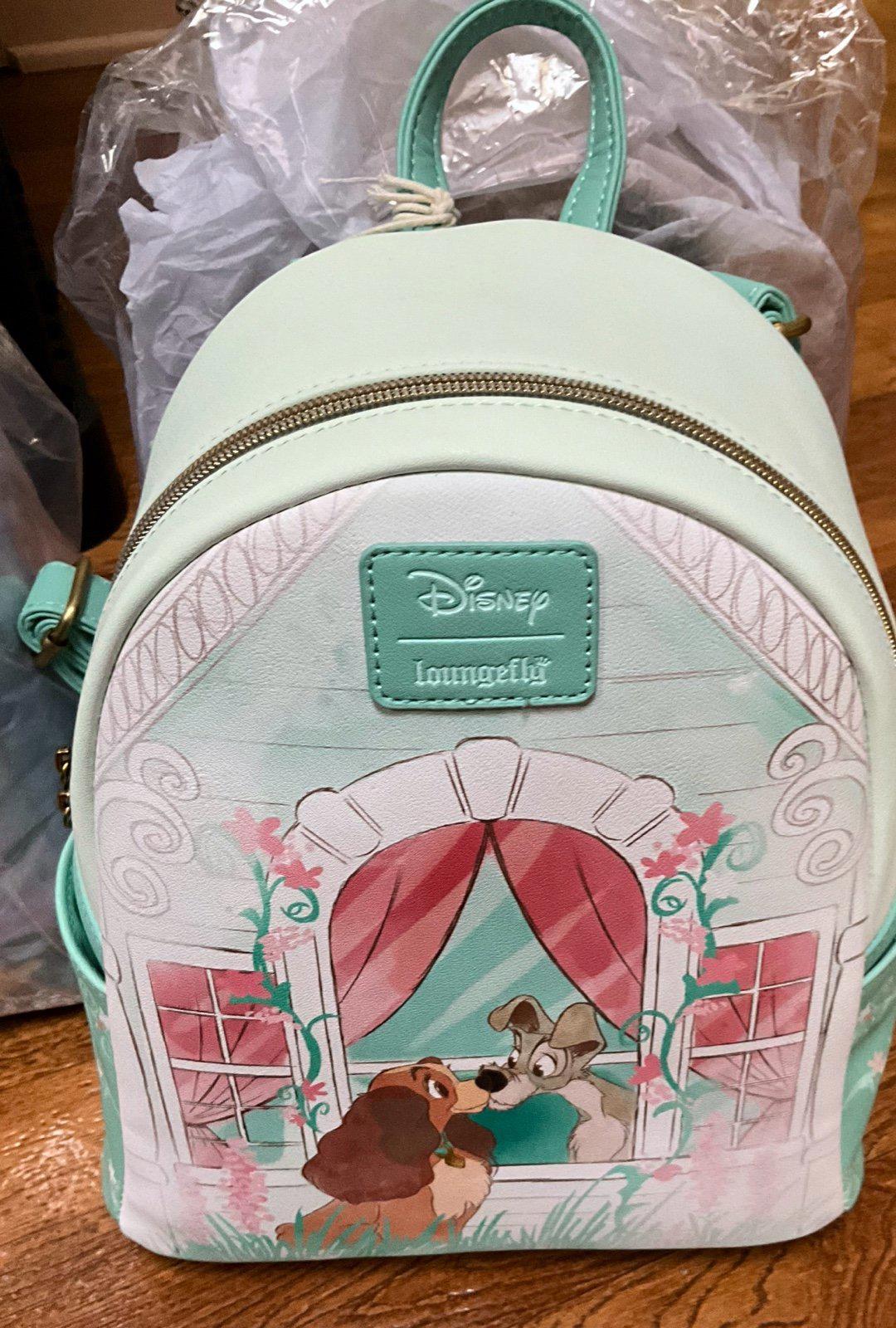 Loungefly Lady and the Tramp Window Kiss Mini Backpack