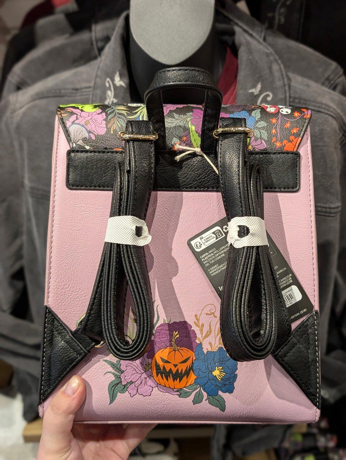 Loungefly Disney NBC Oogie Boogie Floral Flap Allover Print Buckle Mini Backpack