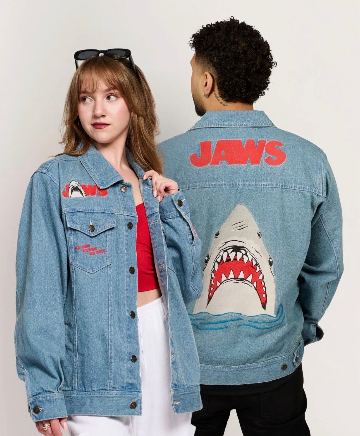 Cakeworthy JAWS DENIM JACKET Size Large (UNISEX FIT)