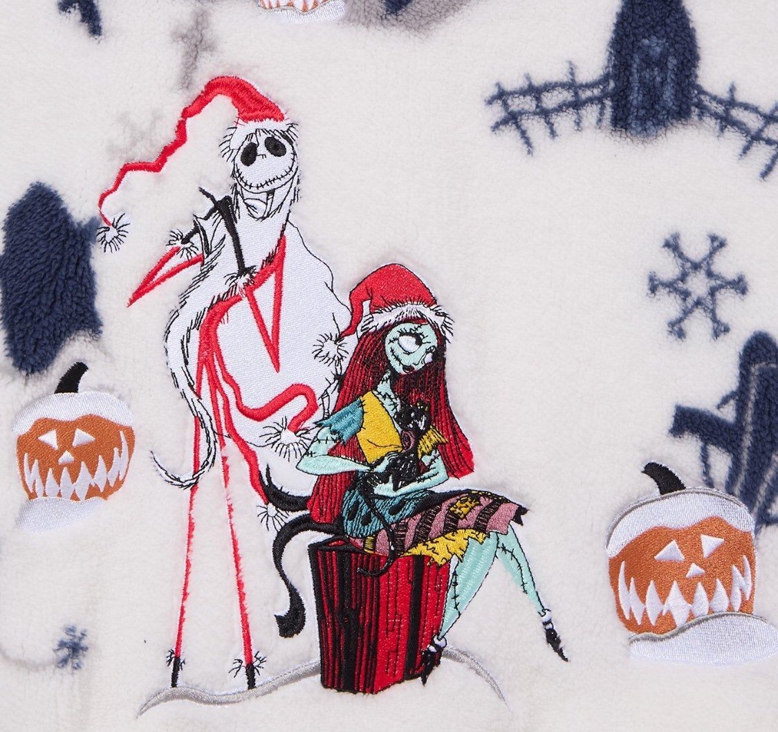 Disney The Nightmare Before Christmas Snowy Scene Quarter Zip Sherpa Jacket