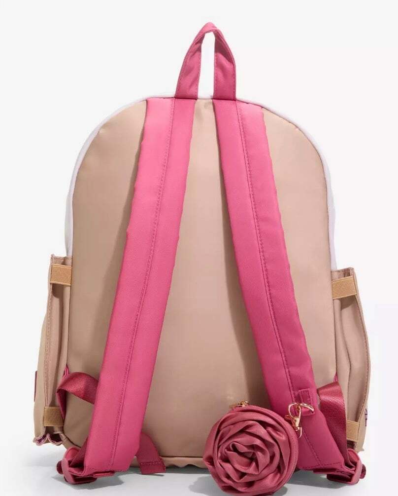 Disney Beauty and The Beast Stained Glass Portraits Backpack w/Rose Coin Purse