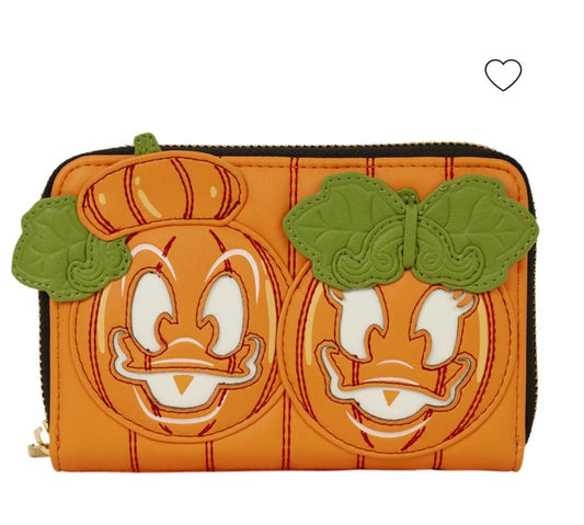 Loungefly Donald & Daisy Jack-o'-Lantern Glow Wallet