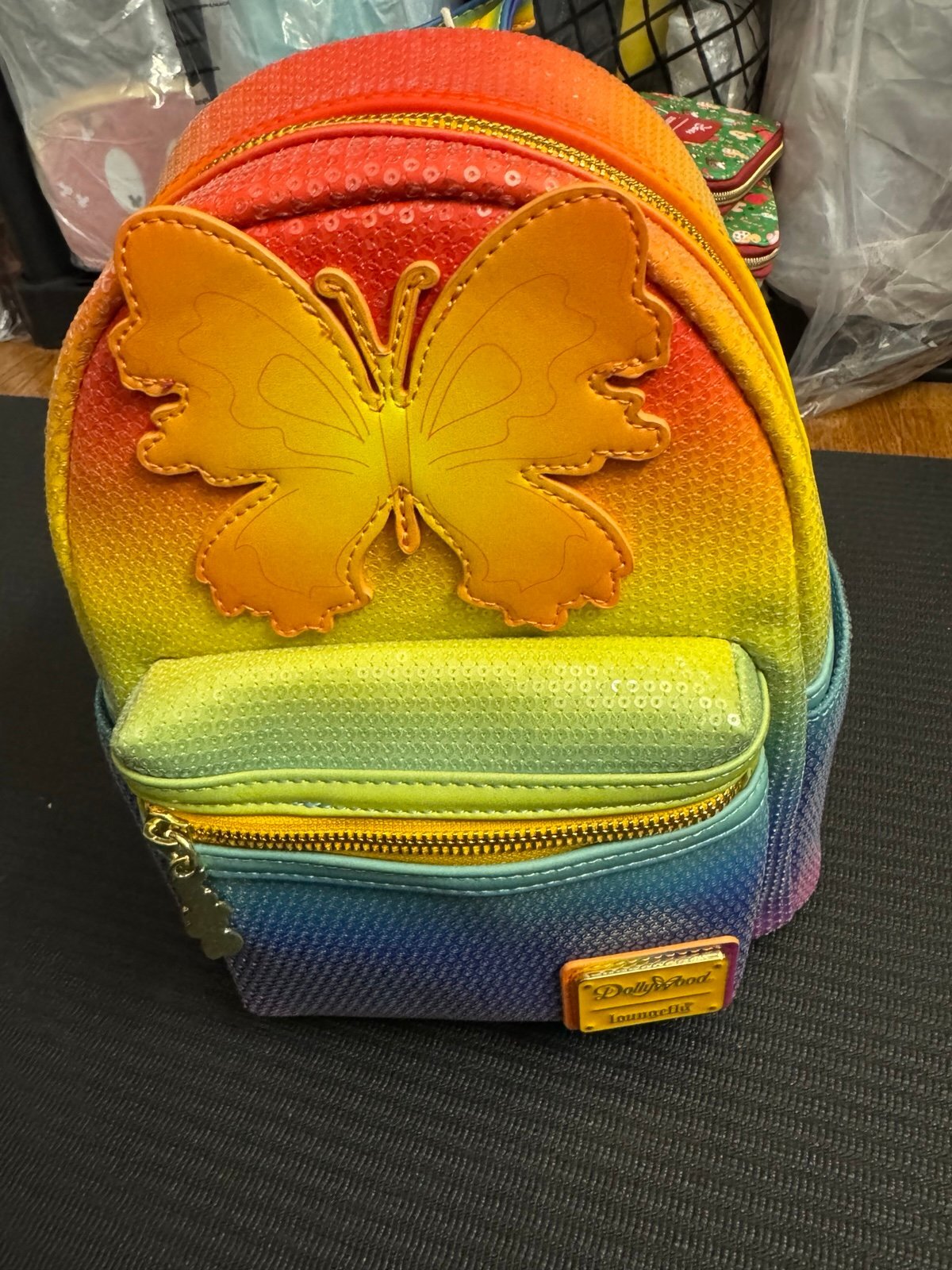 Loungefly Dolly Butterfly Sequin Vibrant Colors Mini Backpack