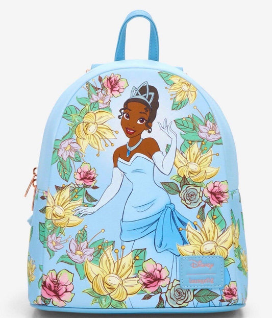 Loungefly Disney The Princess And The Frog Blue Floral Mini Backpack