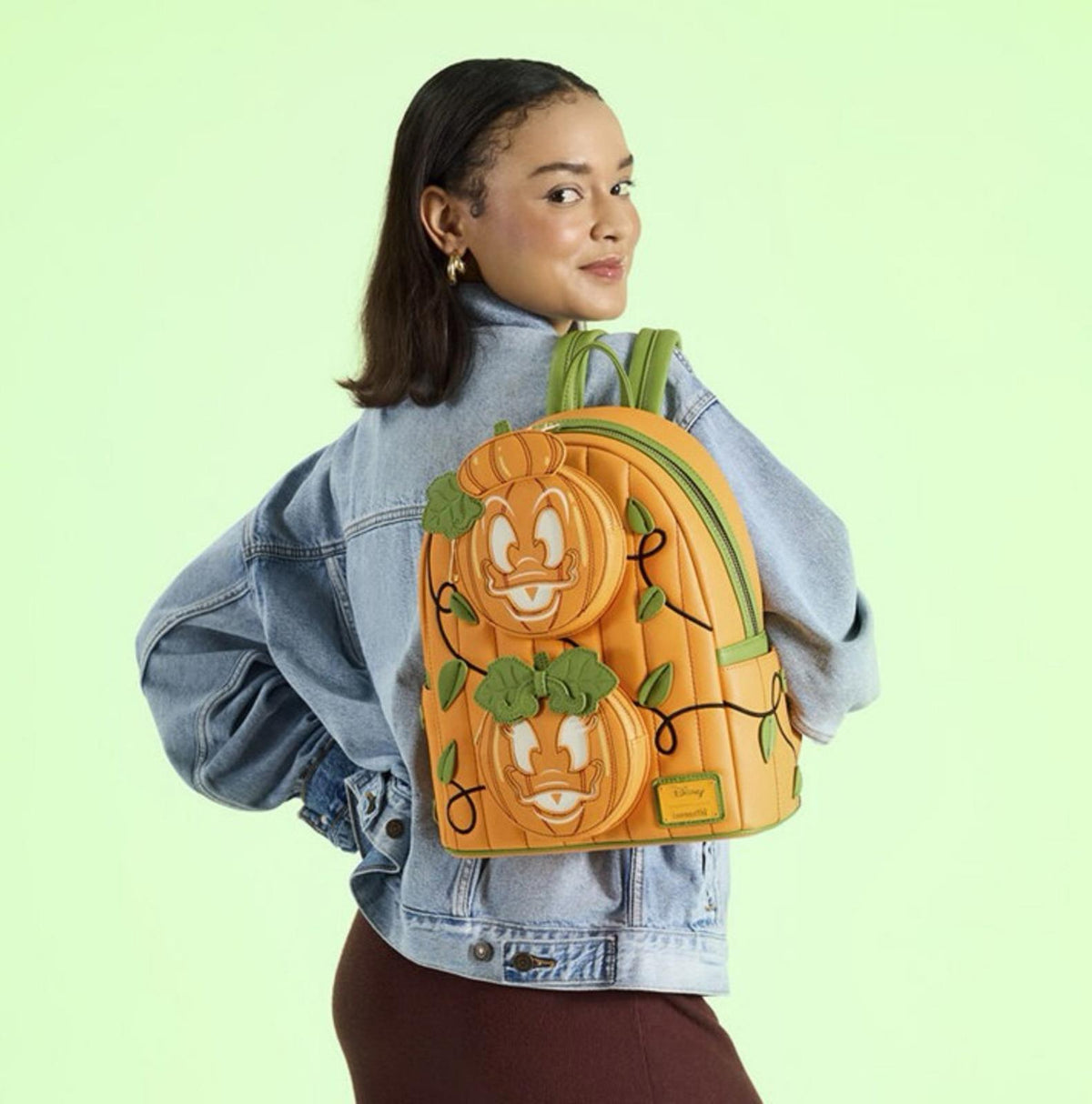 Loungefly Donald & Daisy Jack-o'-Lantern Glow Mini Backpack