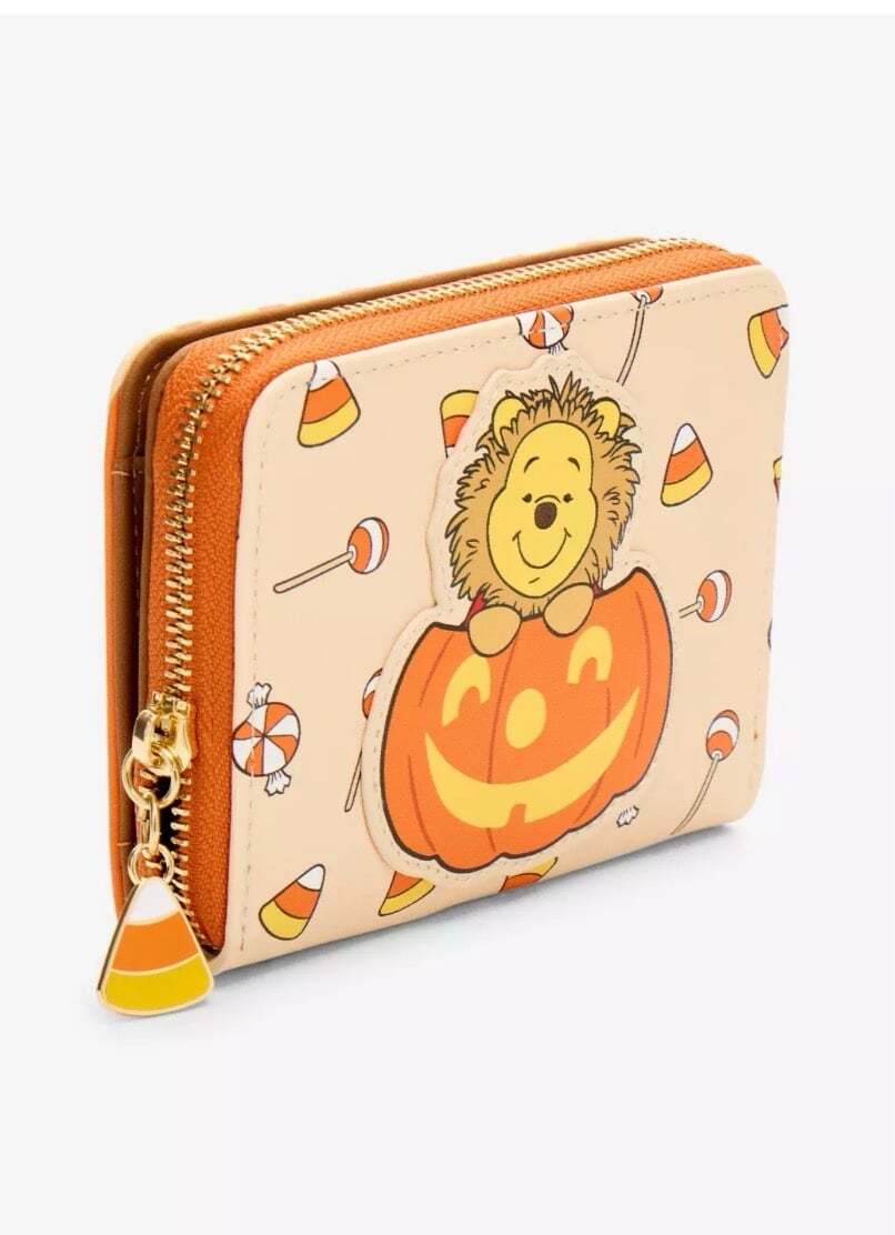 Disney Winnie the Pooh Lion Pooh Bear Pumpkin Zip Wallet