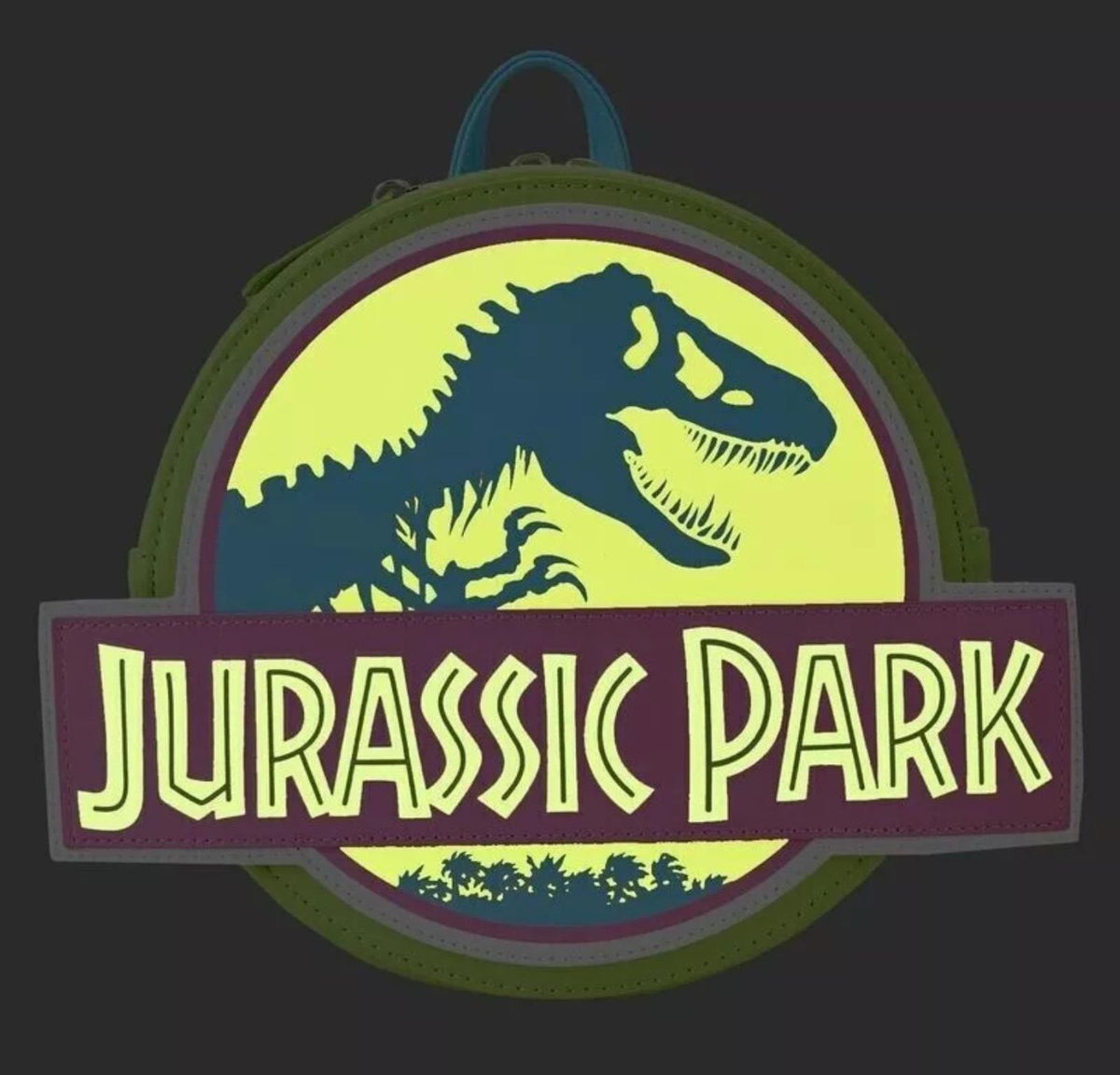2023 SDCC Loungefly Jurassic Park Neon Glow In The Dark Backpack Limited Edition