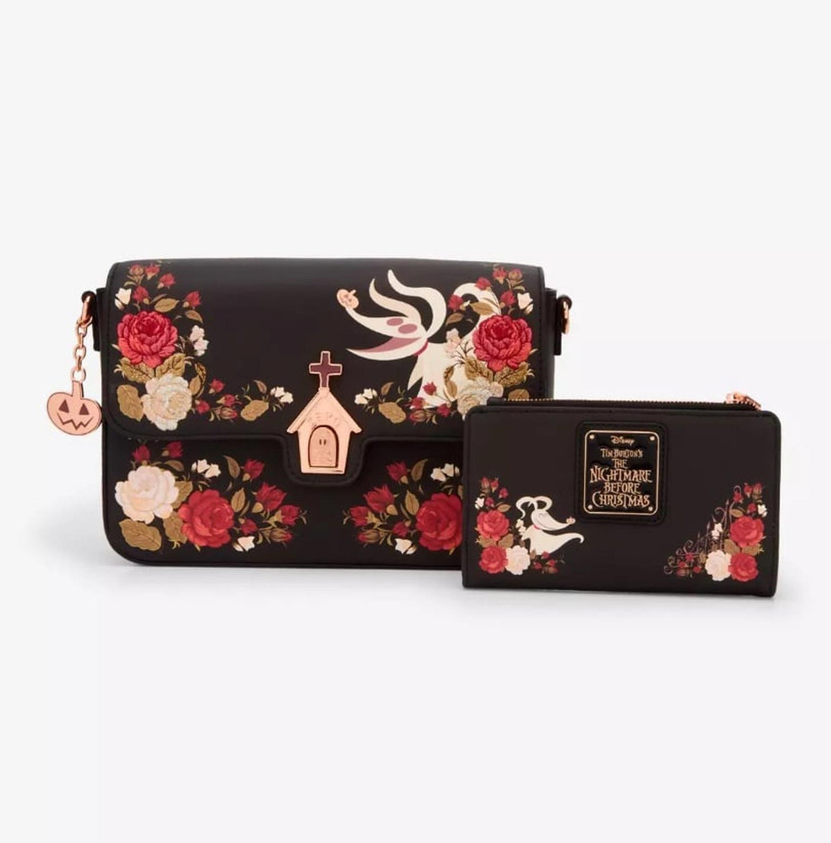 Loungefly Disney The Nightmare Before Christmas Foral Zero Crossbody Bag