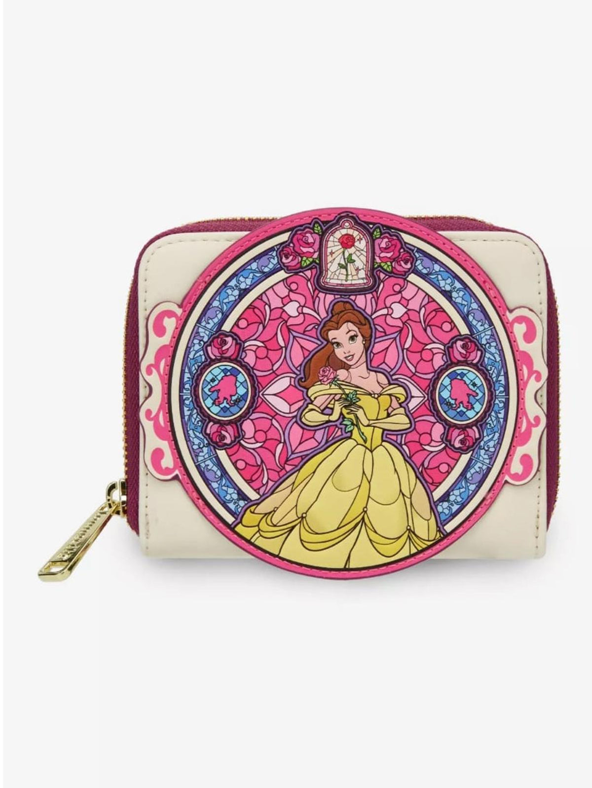 Loungefly Disney Beauty and the Beast Belle Stained Glass Portrait Zip Wallet