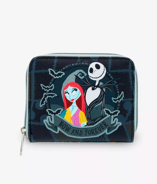 Loungefly The Nightmare Before Christmas Jack & Sally Split Mini Zipper Wallet
