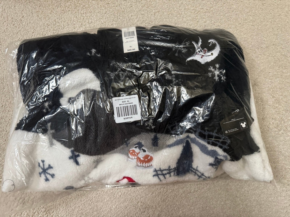 Disney The Nightmare Before Christmas Snowy Scene Quarter Zip Sherpa Jacket