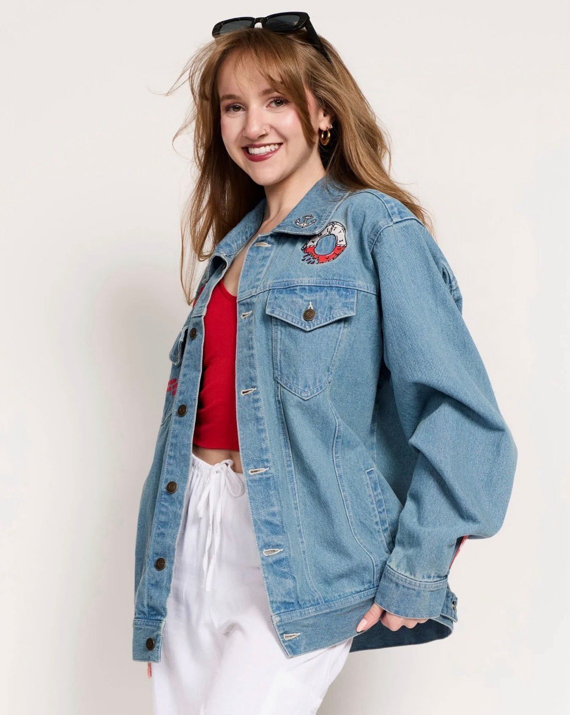 Cakeworthy JAWS DENIM JACKET Size Large (UNISEX FIT)