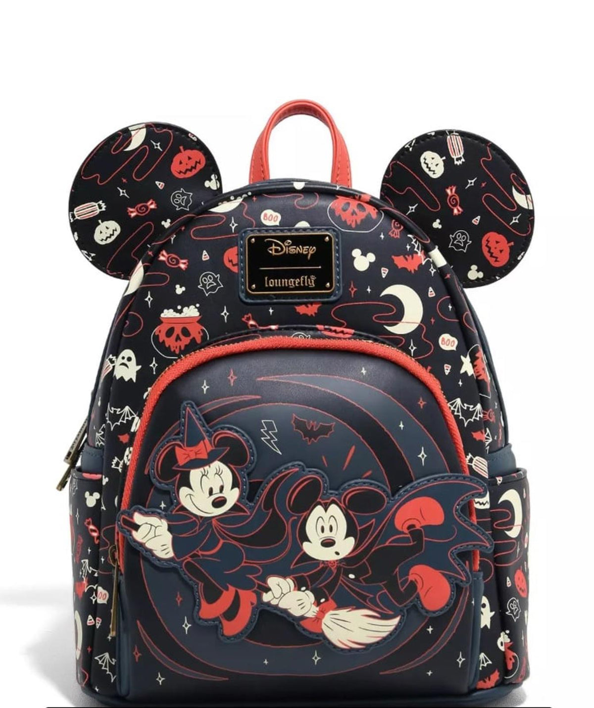 Loungefly Disney Mickey & Minnie Halloween Ears Glow-in-the-Dark Mini Backpack