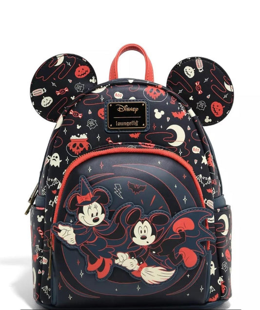 Loungefly Disney Mickey & Minnie Halloween Ears Glow-in-the-Dark Mini Backpack